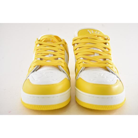 Louis Vuitton Yellow White Empreinte Leather Low Trainer Sneaker UK 9 US 10 11 - Picture 8 of 13
